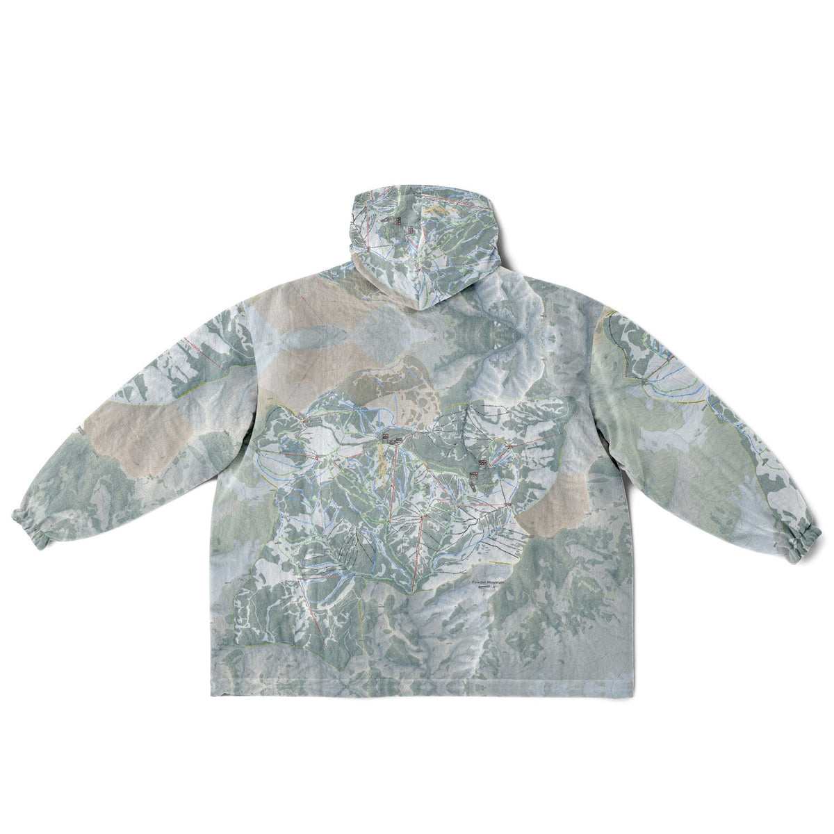 Powder Mountain, Utah Ski Resort Map Reversible Snug Hoodie
