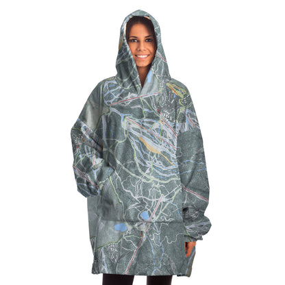 Silver Star, British Columbia Ski Trail Map Snug Hoodie