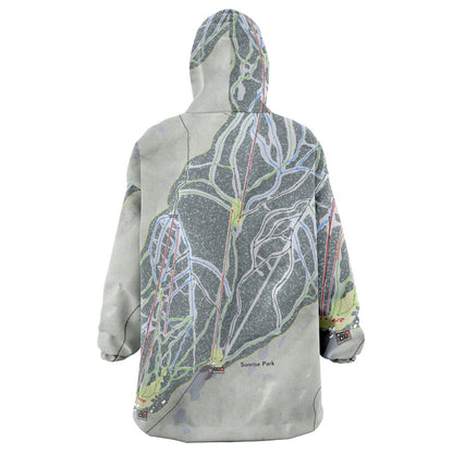 Sunrise Park, Arizona Ski Trail Map Snug Hoodie - Powderaddicts