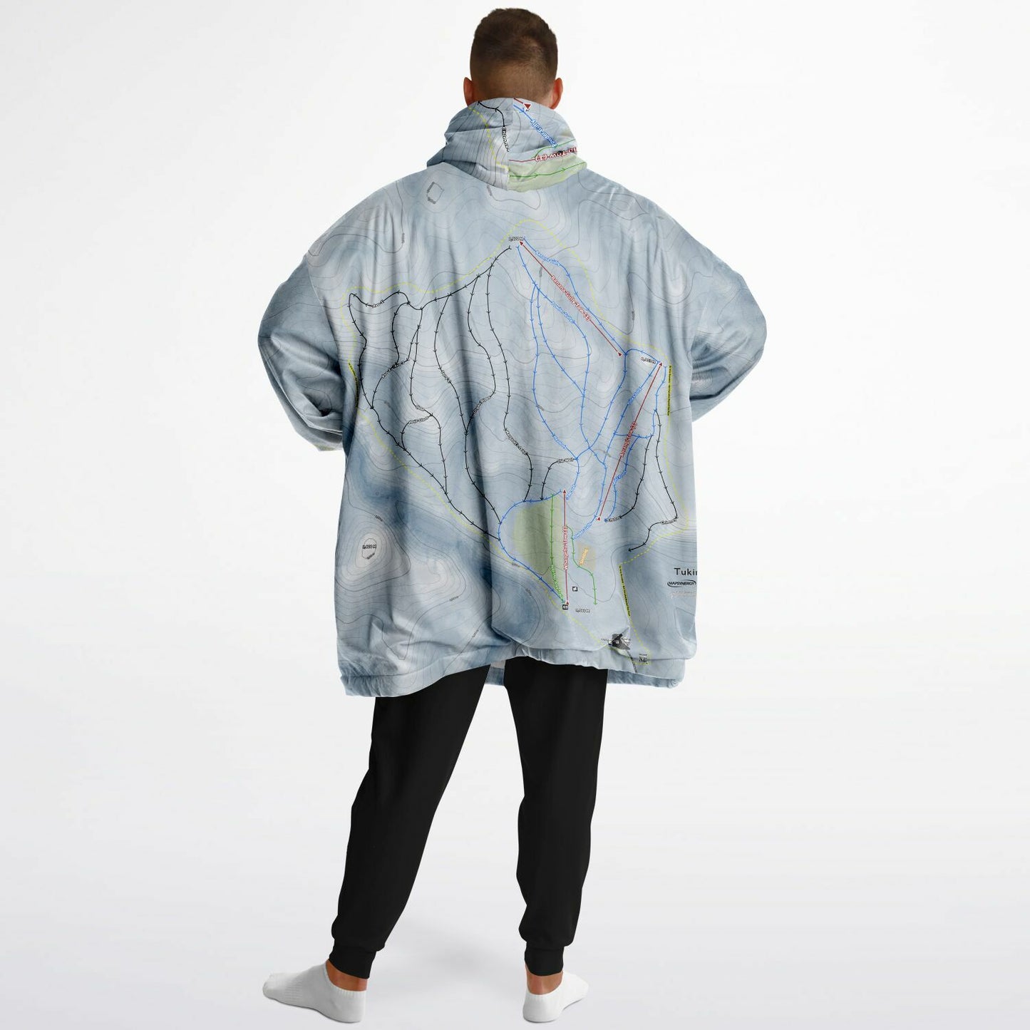 Tukino, New Zealand Ski Trail Map - Snug Hoodie - Powderaddicts
