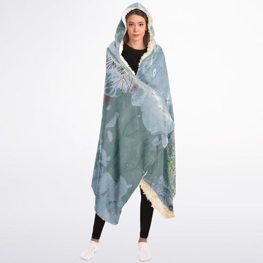 Breckenridge, Colorado Ski Trail Map - Adult Hooded Blanket