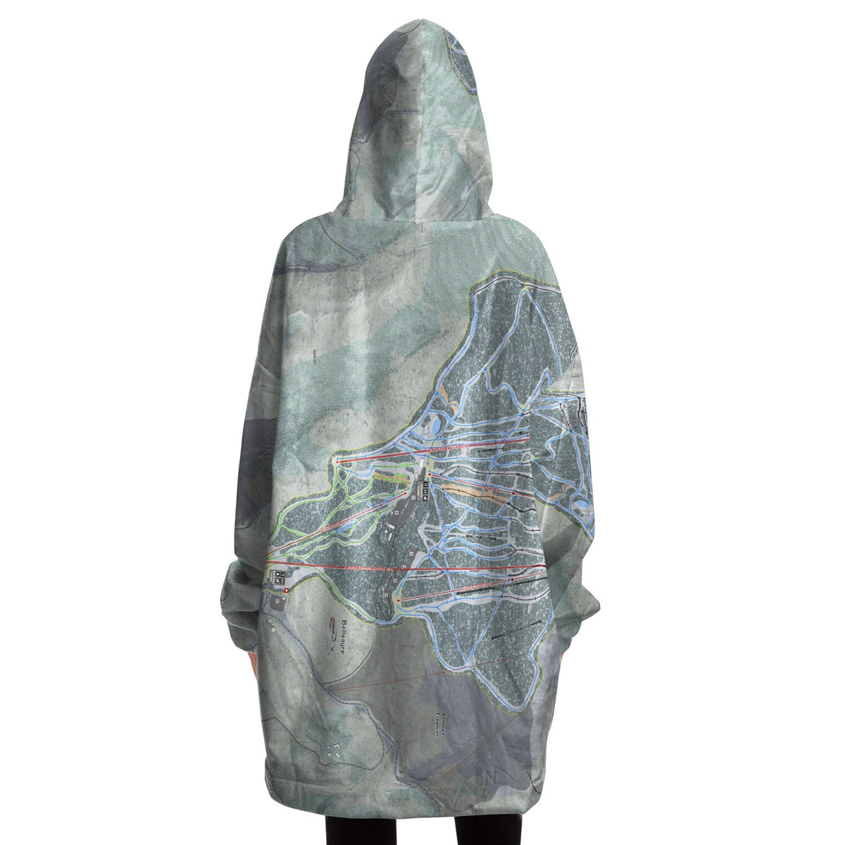 Belleayre, New York Ski Trail Map - Snug Hoodie