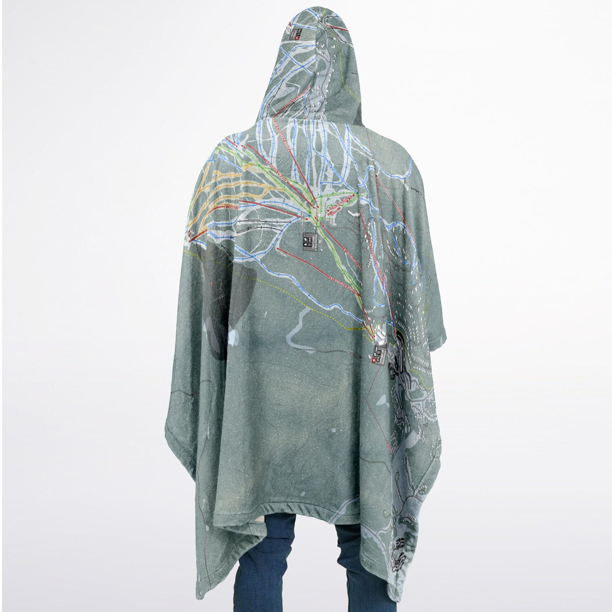 Northstar, California Ski Resort Map Flannel Blanket Poncho