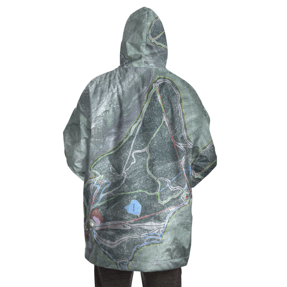 Middlebury Snow Bowl, Vermont Ski Trail Map - Snug Hoodie