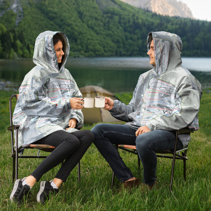 Ski Bradford, Massachusetts Ski Trail Map Snug Hoodie - Powderaddicts