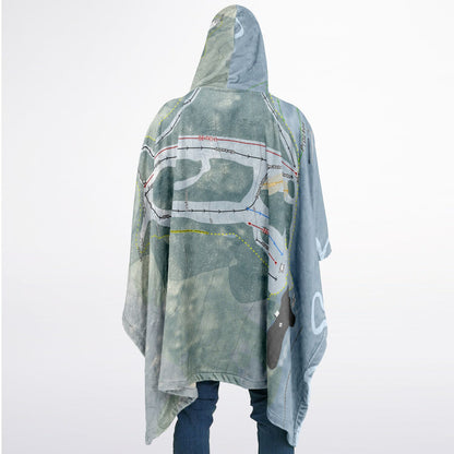 Proctor, New Hampshire Ski Resort Map Flannel Blanket Poncho