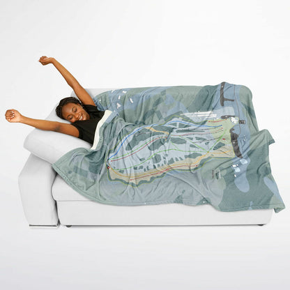 Hilltop, Alaska Ski Resort Map Flannel Blanket Poncho
