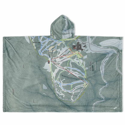 Lost Trail, Montana Ski Resort Map Flannel Blanket Poncho