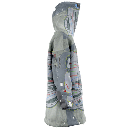 Ski Bradford, Massachusetts Ski Trail Map Snug Hoodie - Powderaddicts
