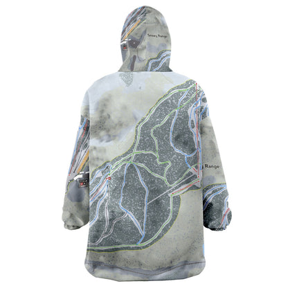 Snowy Range, Wyoming Ski Trail Map Snug Hoodie - Powderaddicts