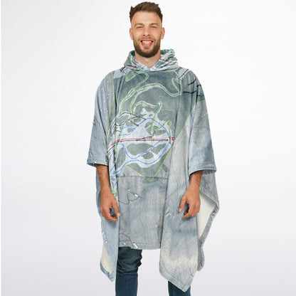 Nordic Valley, Utah Ski Resort Map Flannel Blanket Poncho