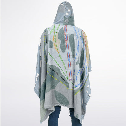 McIntyre, New Hampshire Ski Resort Map Flannel Blanket Poncho