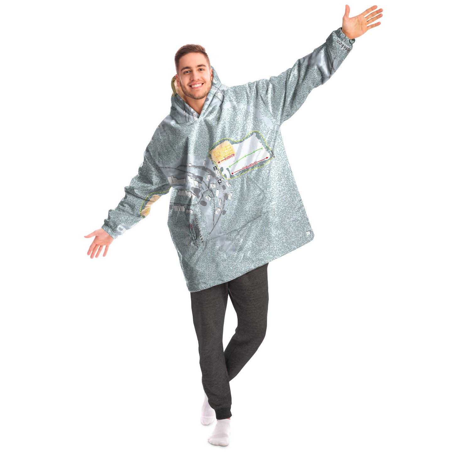 Granlibakken, California Ski Trail Map - Snug Hoodie - Powderaddicts