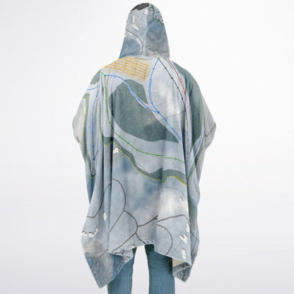 Shanty Creek Summit Mountain, Michigan Ski Resort Map Flannel Blanket Poncho