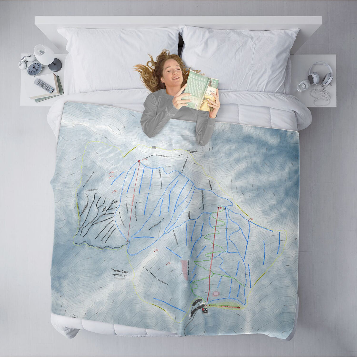 Treble Cone, New Zealand Ski Resort Map XL Blanket