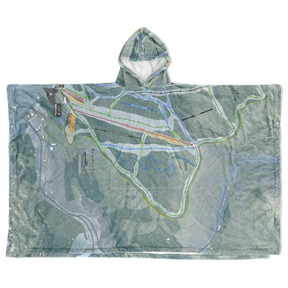 Berkshire East, Massachusetts Ski Resort Map Flannel Blanket Poncho
