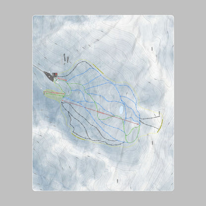 Ohau, New Zealand Ski Resort Map Printed Beach Towel