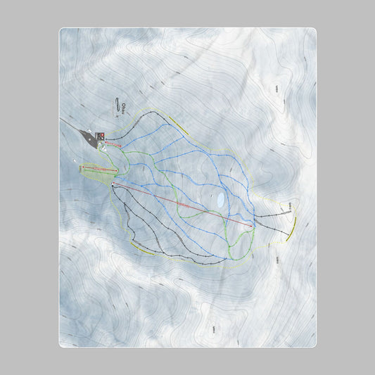 Ohau, New Zealand Ski Resort Map Printed Beach Towel
