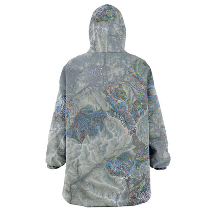 One Wasatch, Utah Ski Trail Map - Snug Hoodie - Powderaddicts