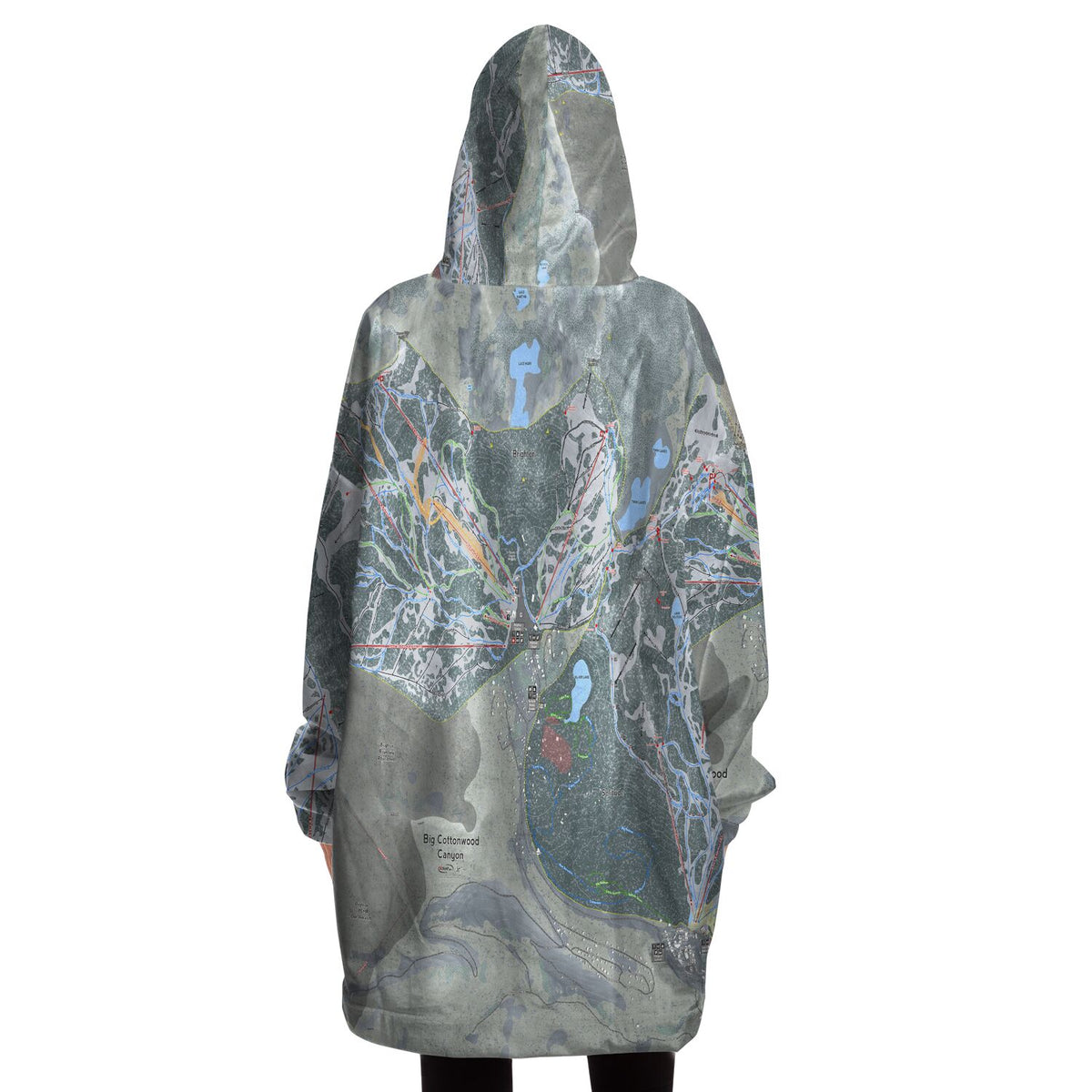 Big Cottonwood Canyon, Utah Ski Trail Map - Snug Hoodie