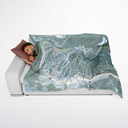 Wolf Creek, Colorado Ski Resort Map Flannel Blanket Poncho