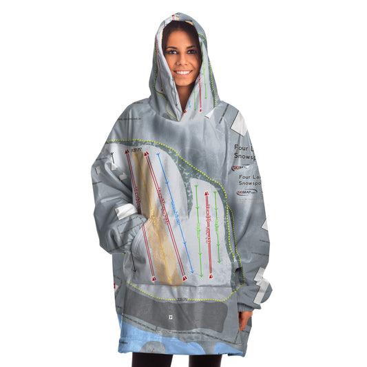 Four Lakes Snowsports, Illinois Ski Trail Map - Snug Hoodie
