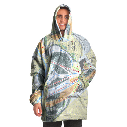 Paoli Peaks, Indiana Ski Trail Map - Snug Hoodie - Powderaddicts