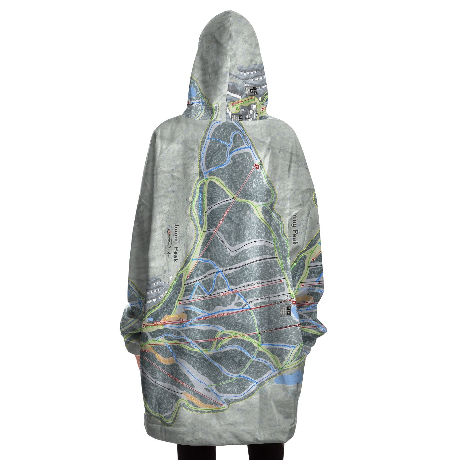 Jiminy Peak, Massachusetts Ski Trail Map Snug Hoodie