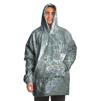 Revelstoke, British Columbia Ski Trail Map Snug Hoodie