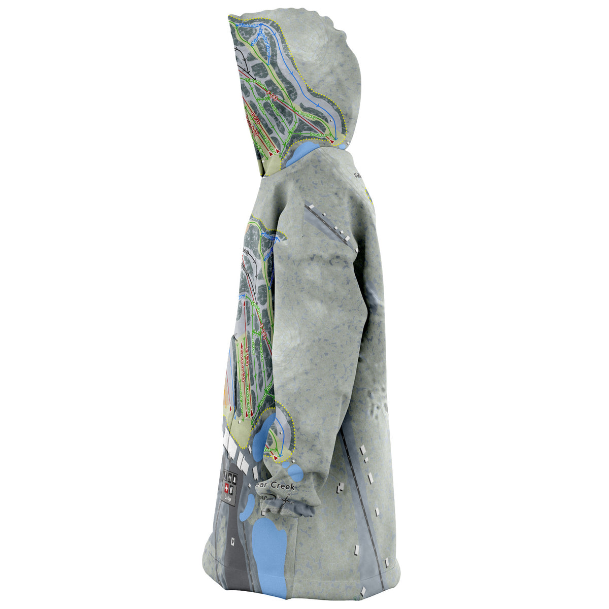 Bear Creek, Pennsylvania Ski Trail Map Snug Hoodie