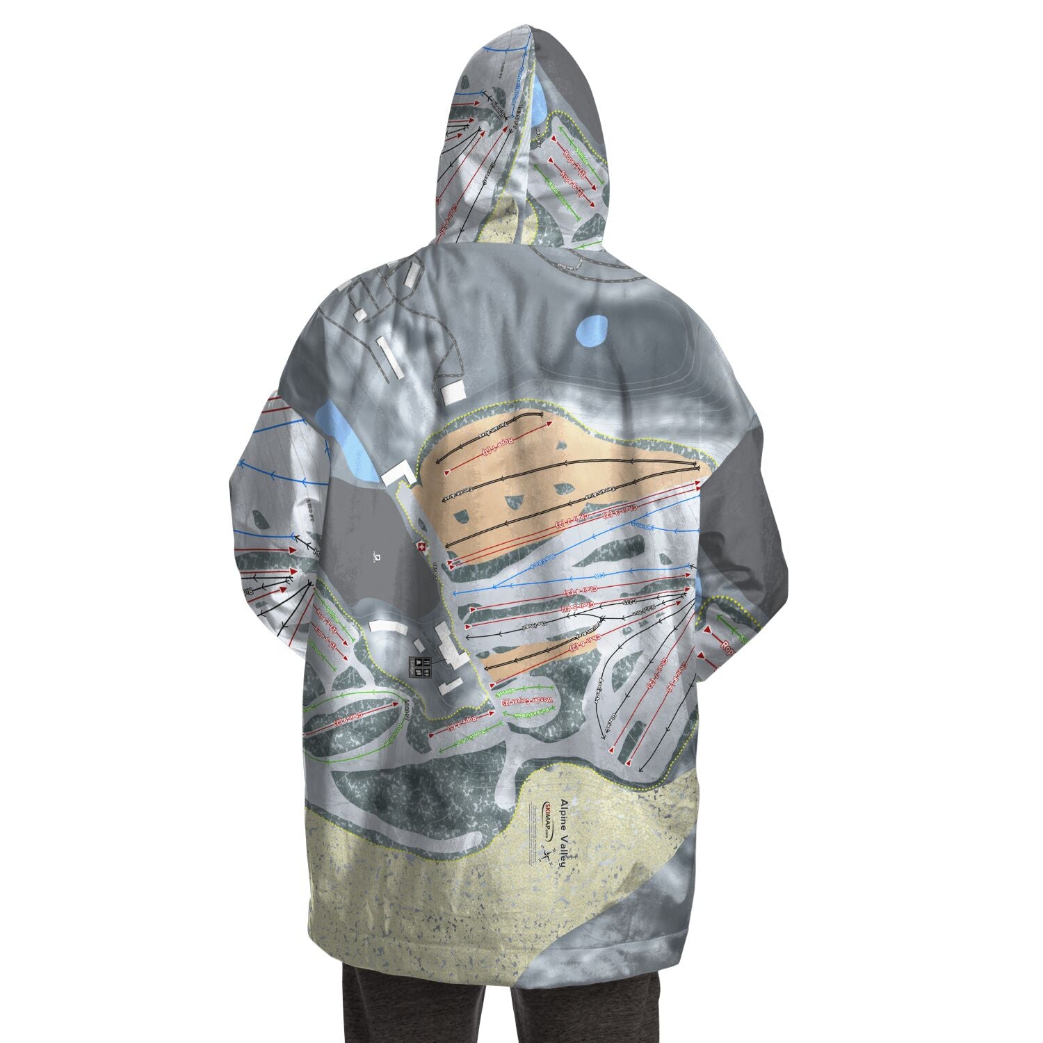 Alpine Valley, Michigan Ski Trail Map Snug Hoodie