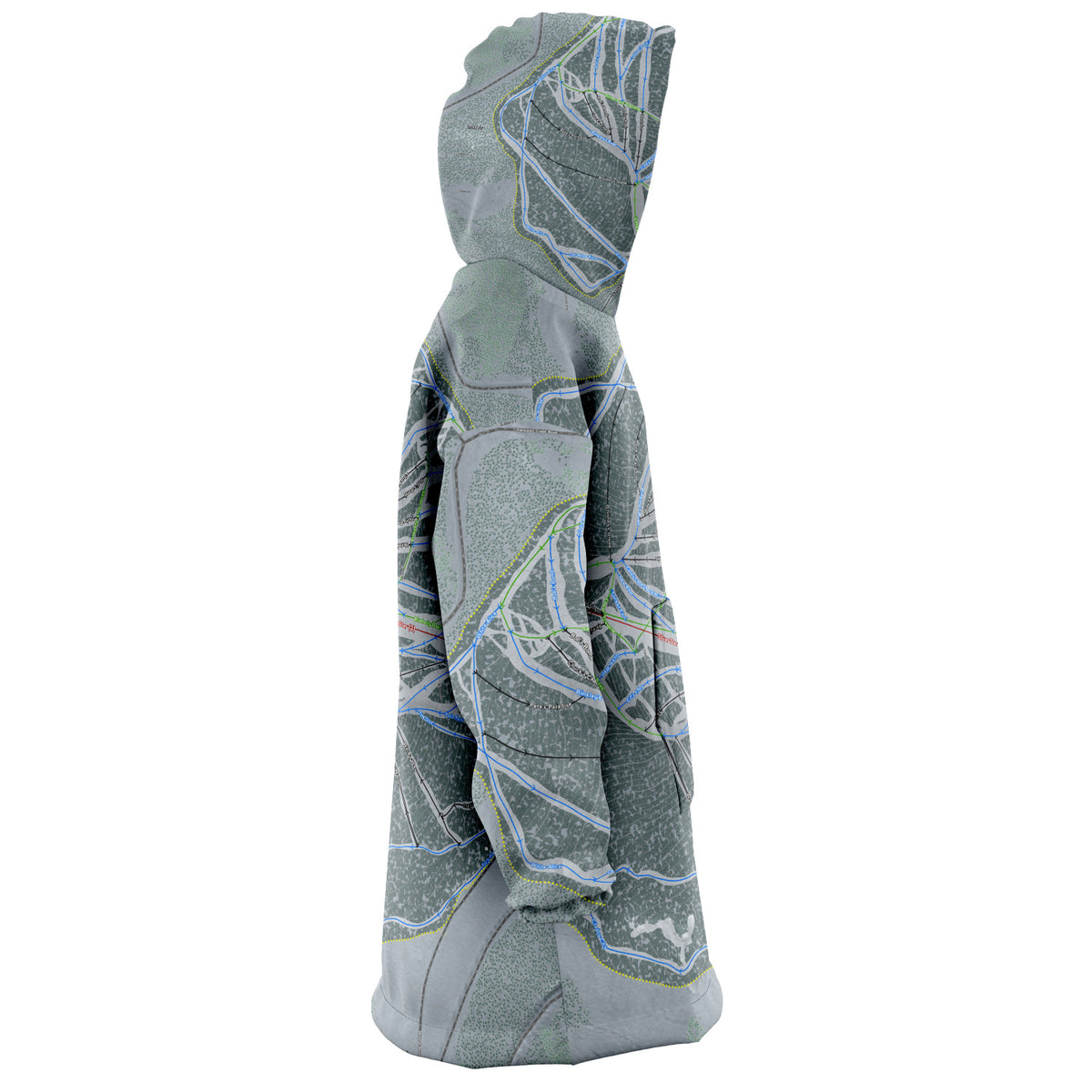 Ski Land, Alaska Ski Trail Map Snug Hoodie