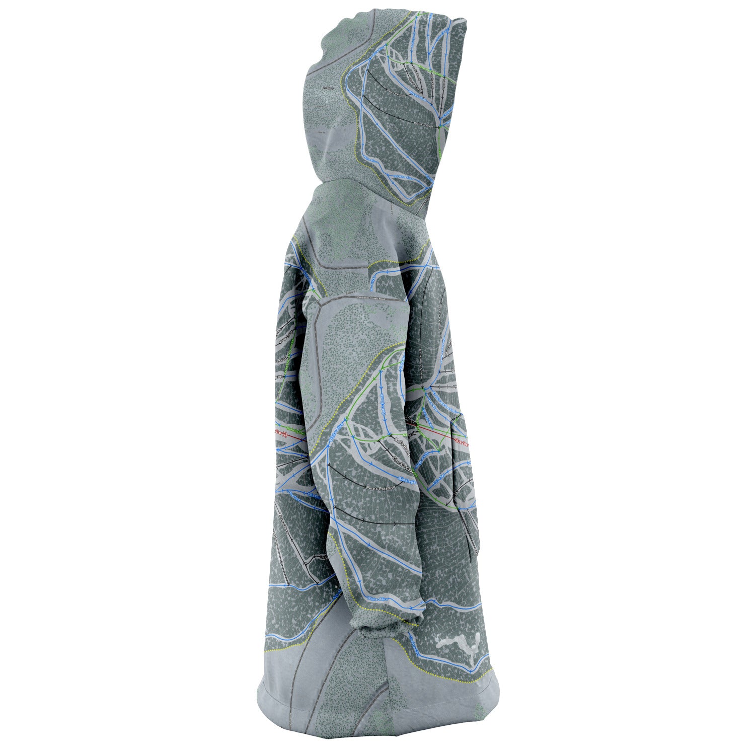 Ski Land, Alaska Ski Trail Map Snug Hoodie