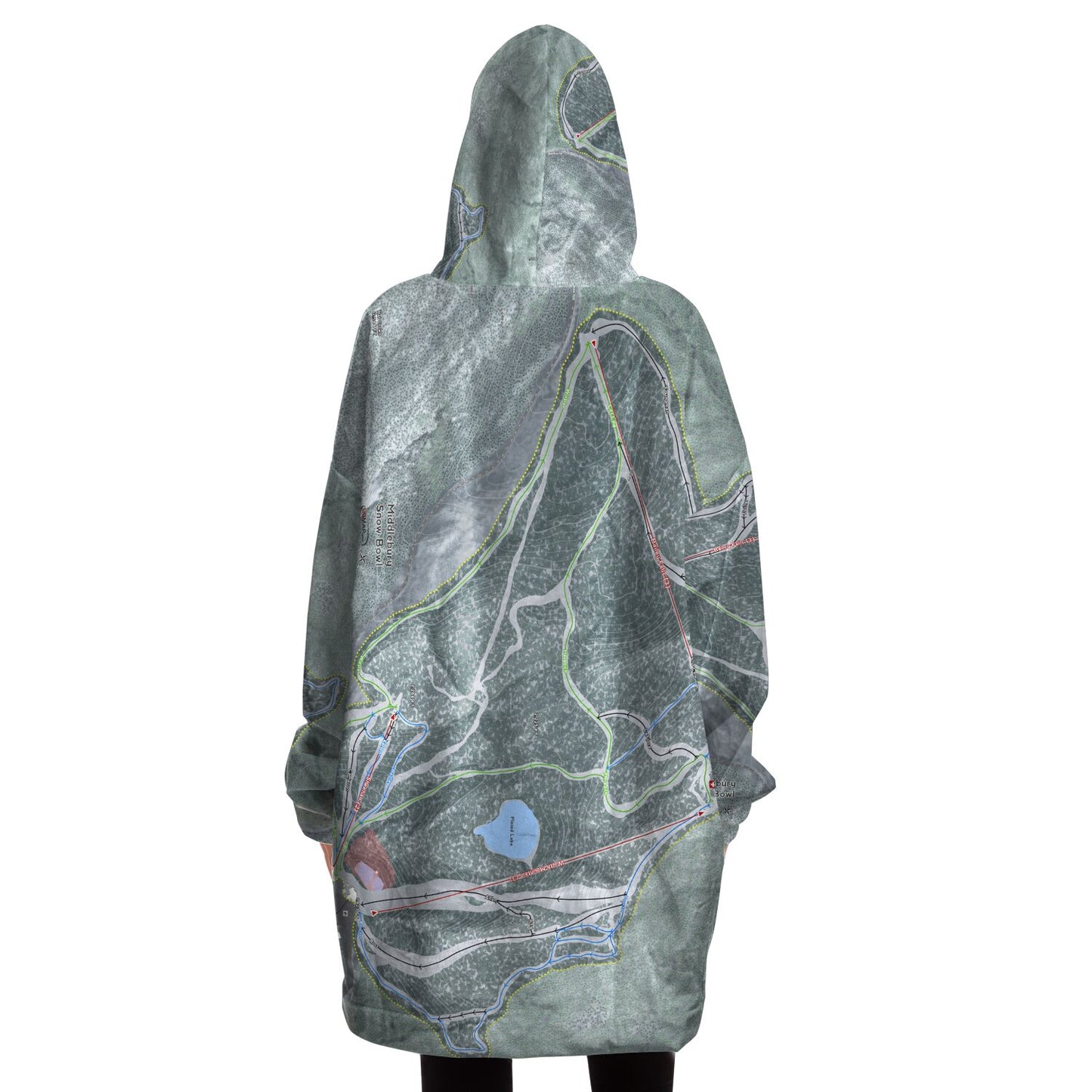 Middlebury Snow Bowl, Vermont Ski Trail Map - Snug Hoodie