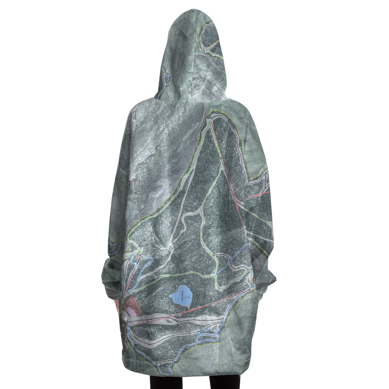 Middlebury Snow Bowl, Vermont Ski Trail Map - Snug Hoodie