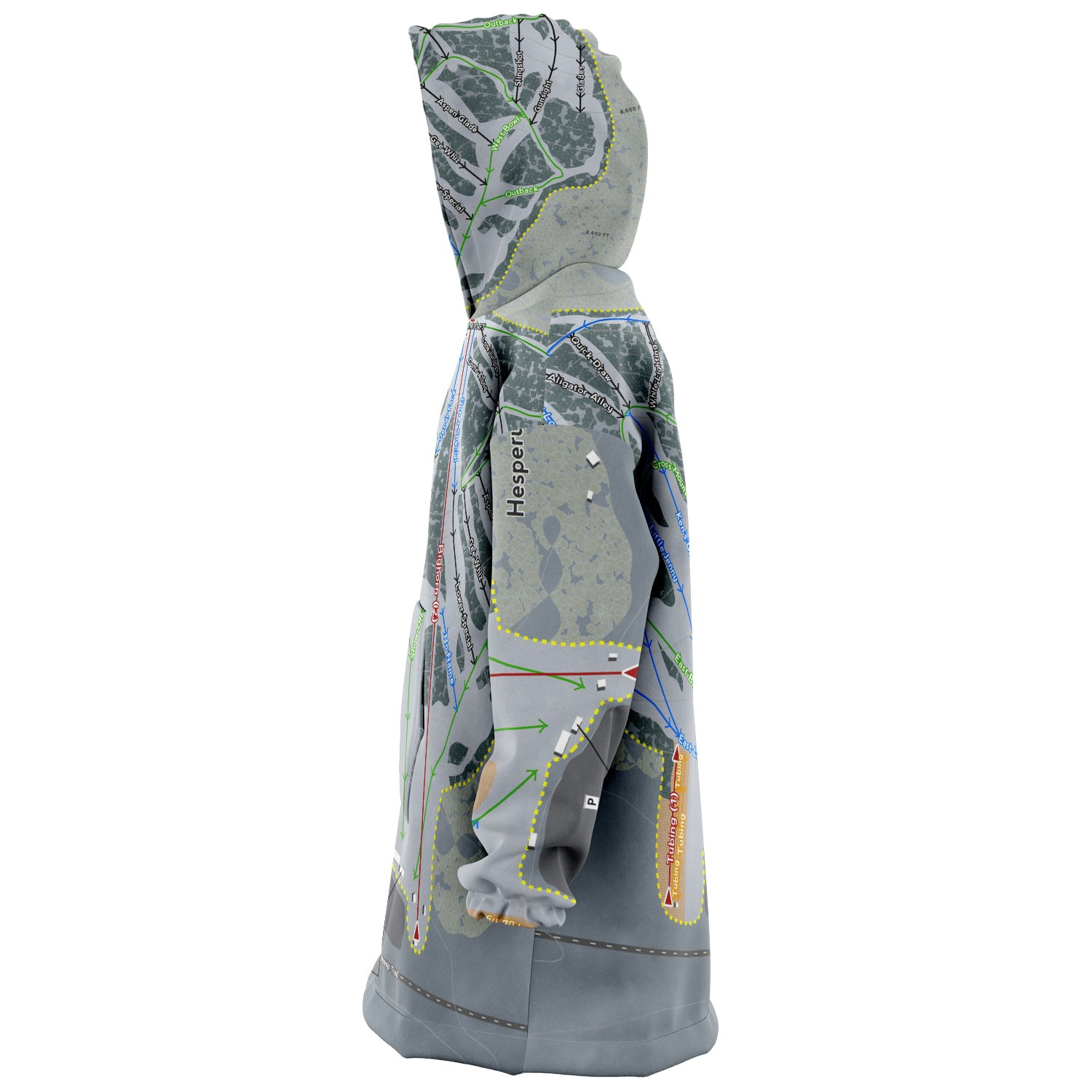 Hesperus, Colorado Ski Trail Map - Snug Hoodie