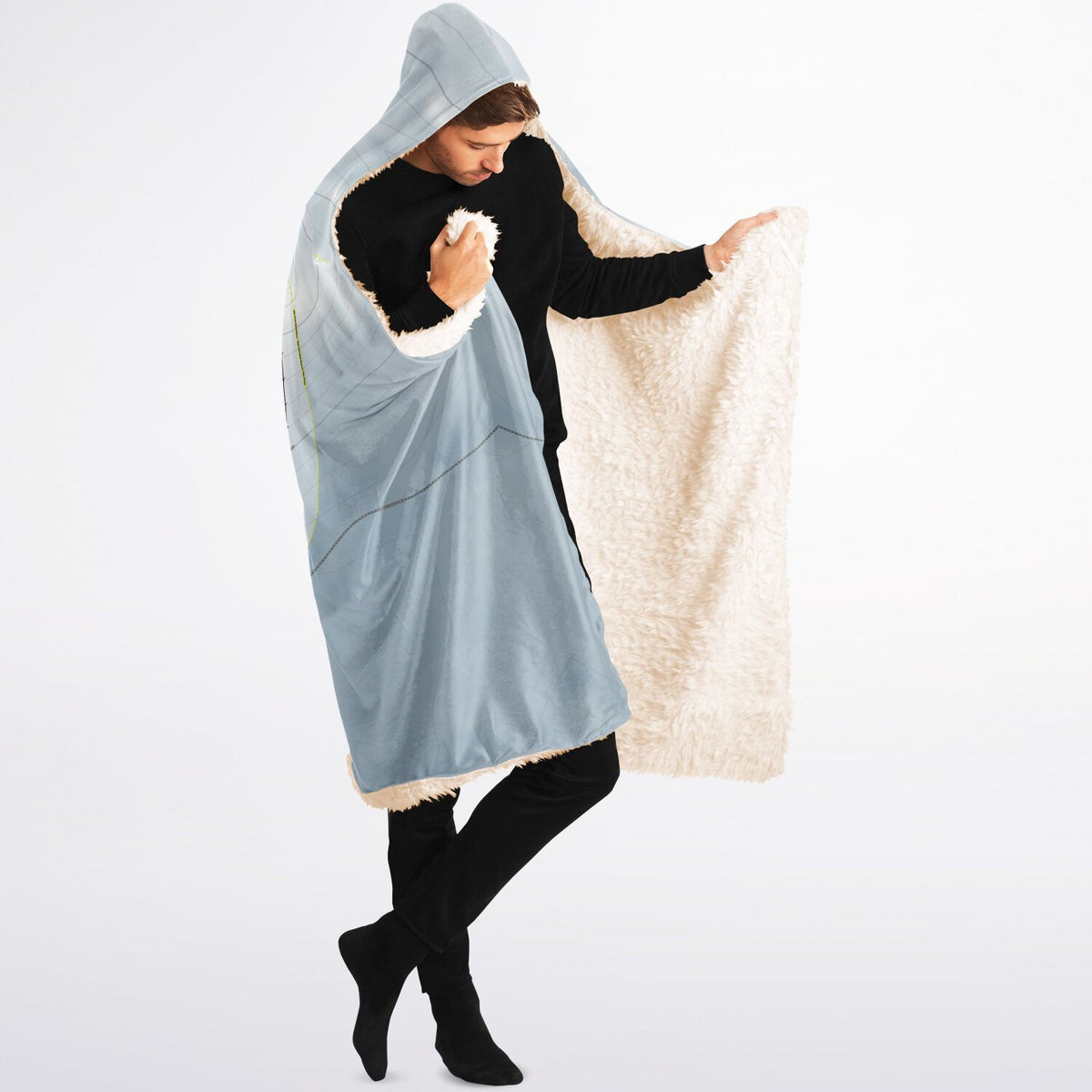 Sitz mark, Washington Ski Trail Map - Adult Hooded Blanket