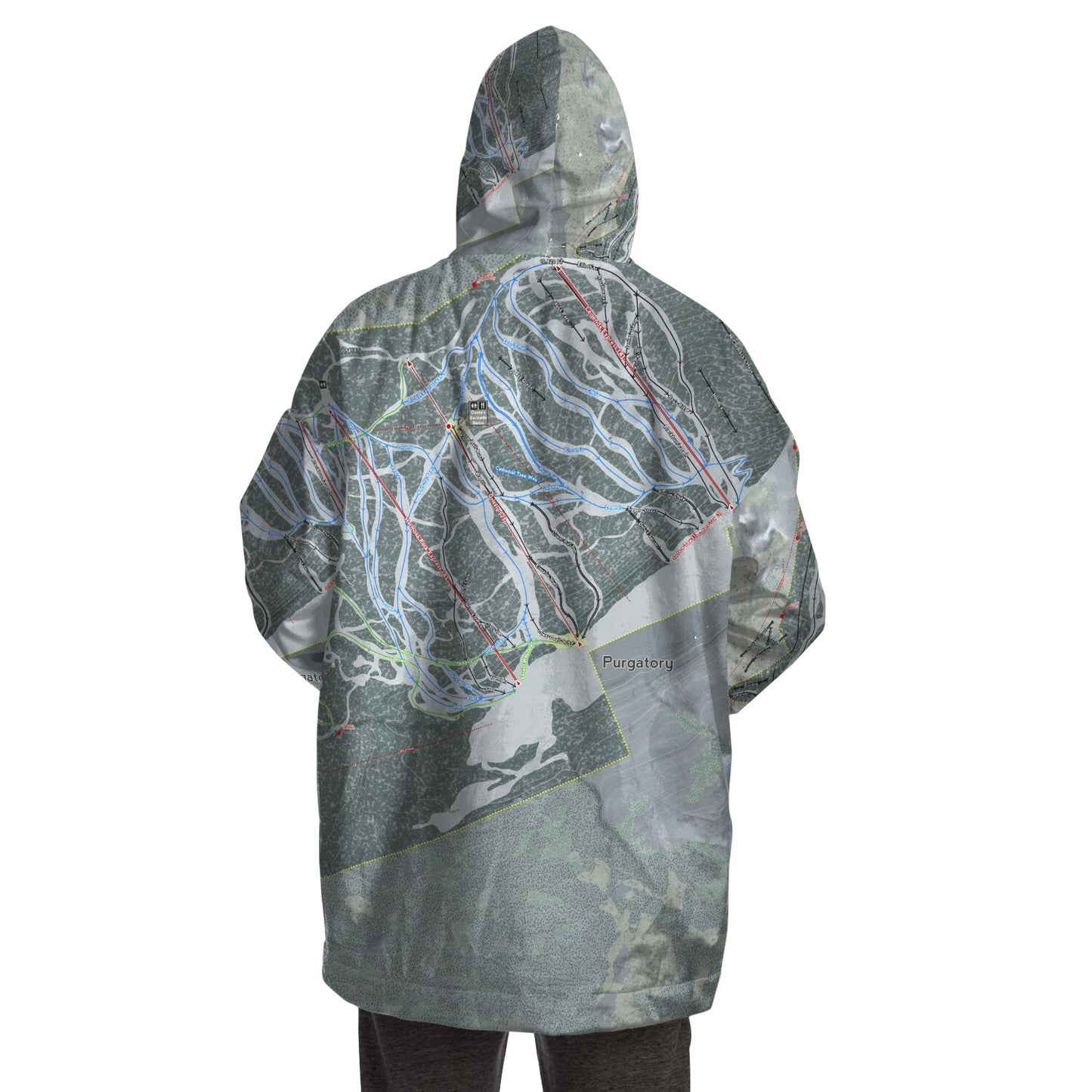 Purgatory, Colorado Ski Trail Map - Snug Hoodie - Powderaddicts