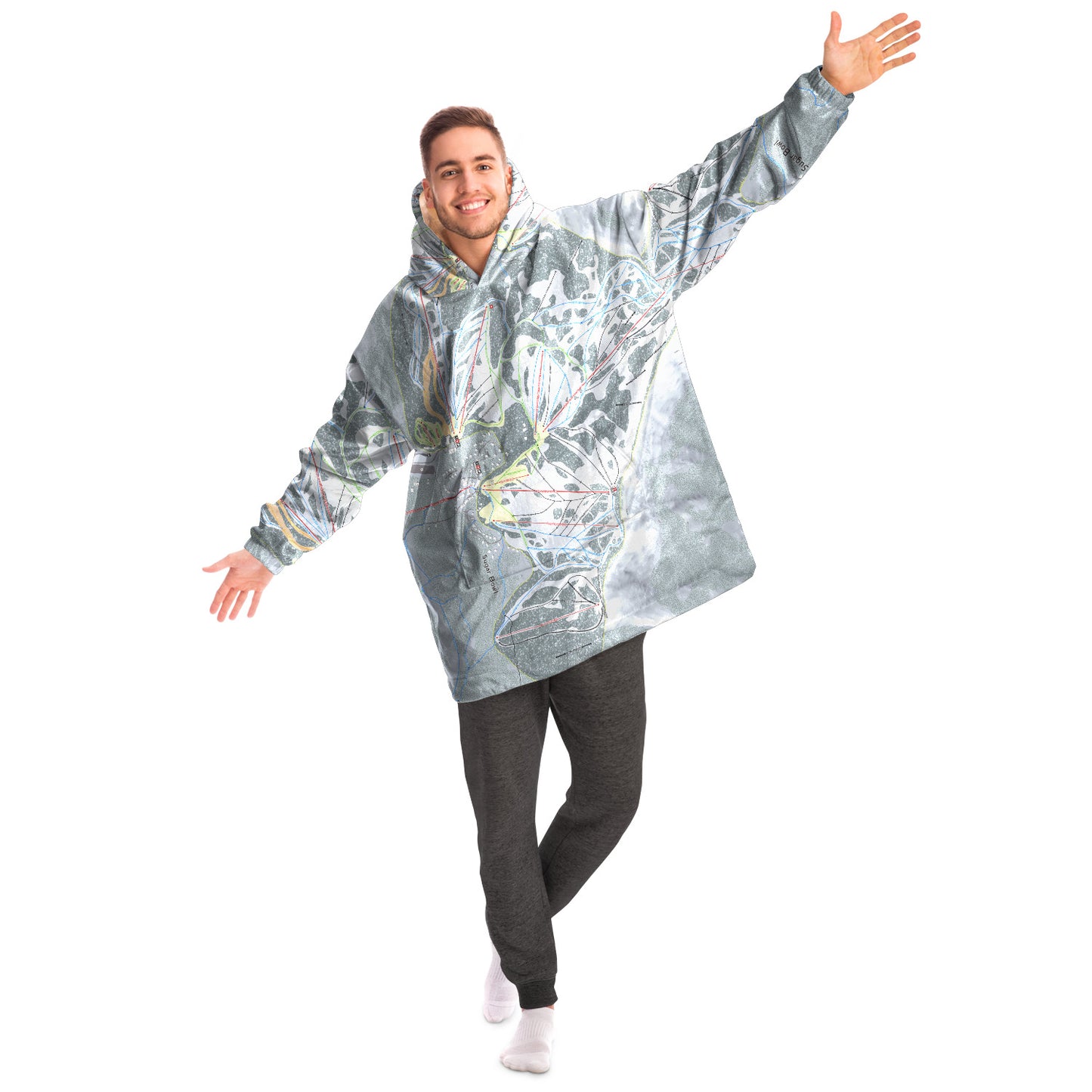 Sugar Bowl, California Ski Trail Map - Snug Hoodie
