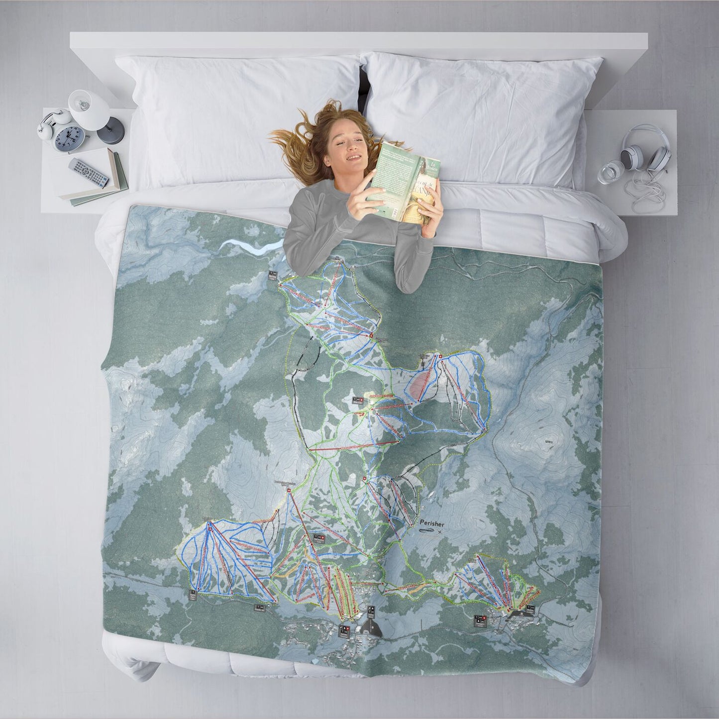Perisher, Australia Ski Resort Map XL Blanket