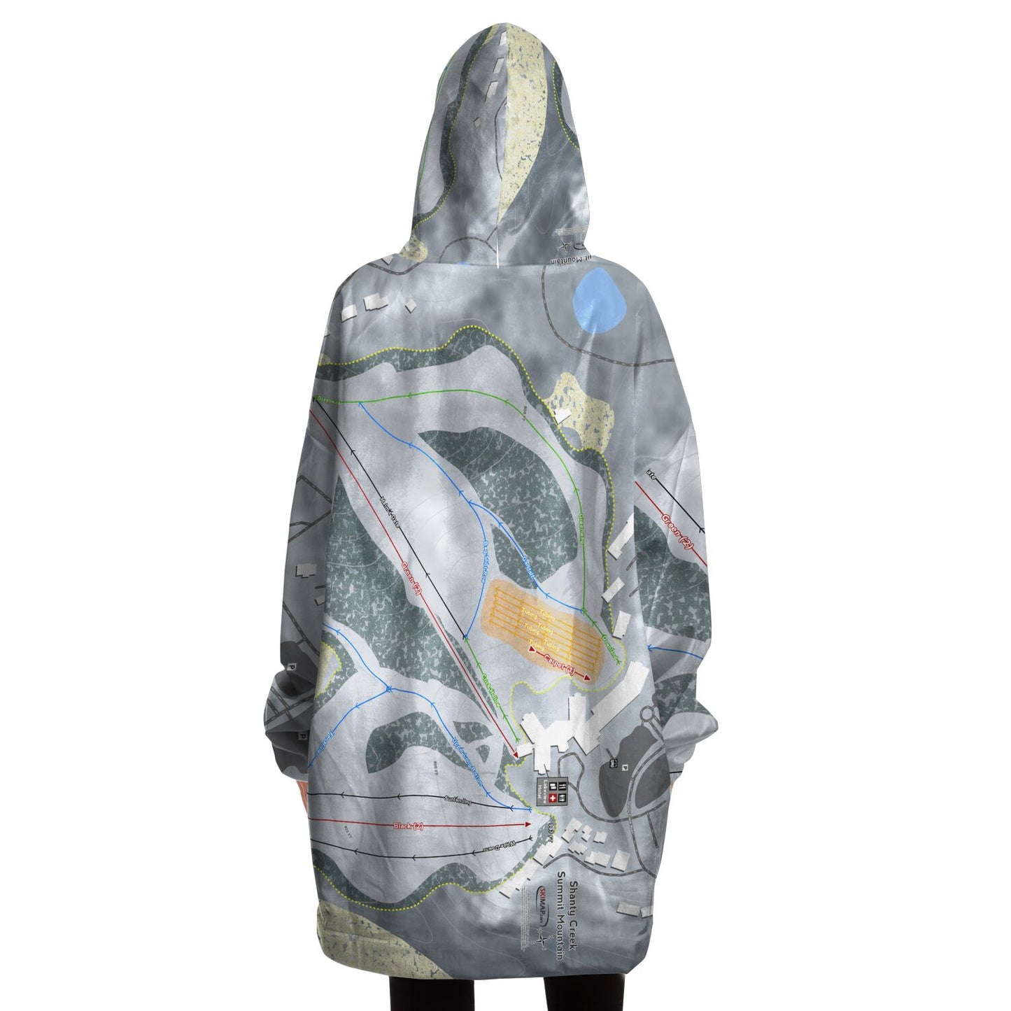 Shanty Creek Summit Mountain, Michigan Ski Trail Map Snug Hoodie - Powderaddicts