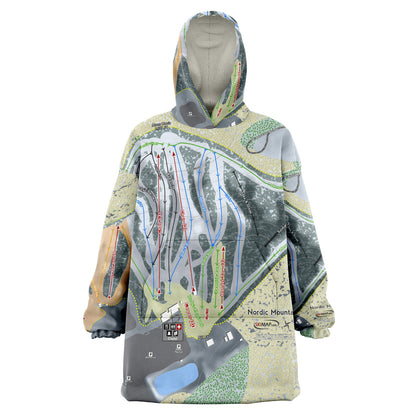 Nordic Mountain, Wisconsin Ski Trail Map - Snug Hoodie - Powderaddicts