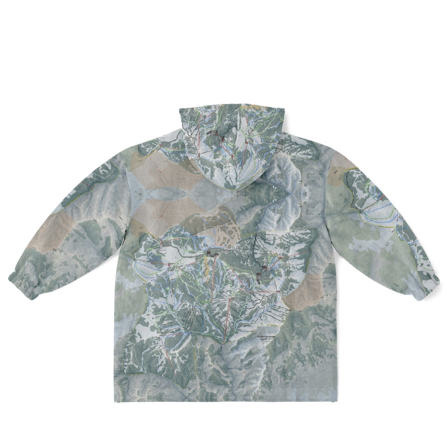 Powder Mountain, Utah Ski Resort Map Youth Reversible Snug Hoodie