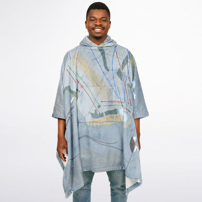 Quechee Club, Vermont Ski Resort Map Flannel Blanket Poncho
