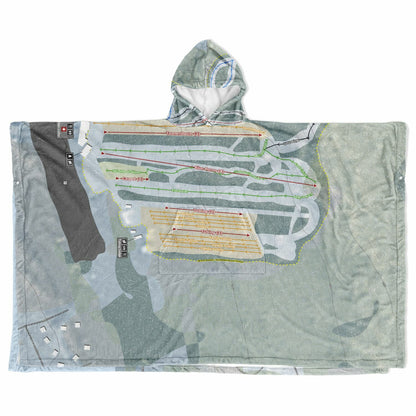 Big Boulder, Pennsylvania Ski Resort Map Flannel Blanket Poncho