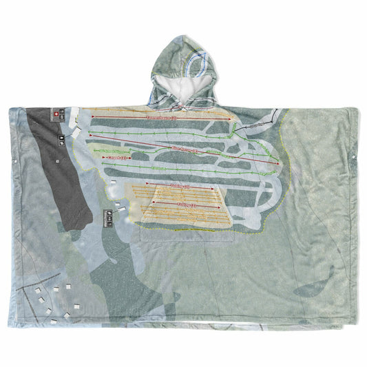 Big Boulder, Pennsylvania Ski Resort Map Flannel Blanket Poncho