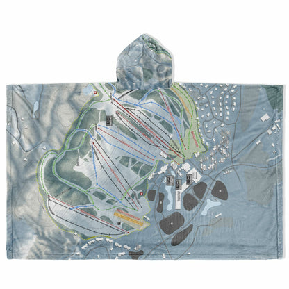 Boyne Mountain, Michigan Ski Resort Map Flannel Blanket Poncho