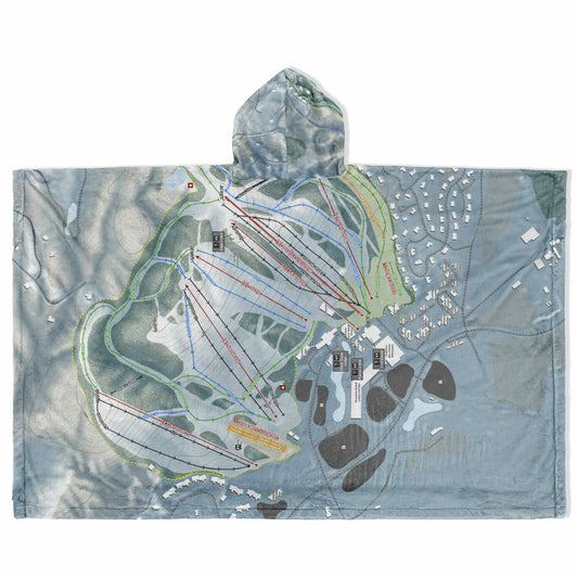 Boyne Mountain, Michigan Ski Resort Map Flannel Blanket Poncho