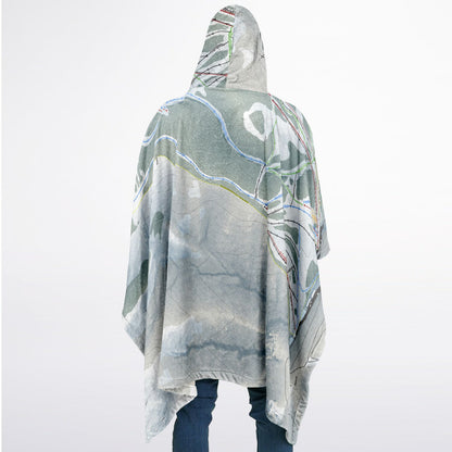 Ski Apache, New Mexico Ski Resort Map Flannel Blanket Poncho