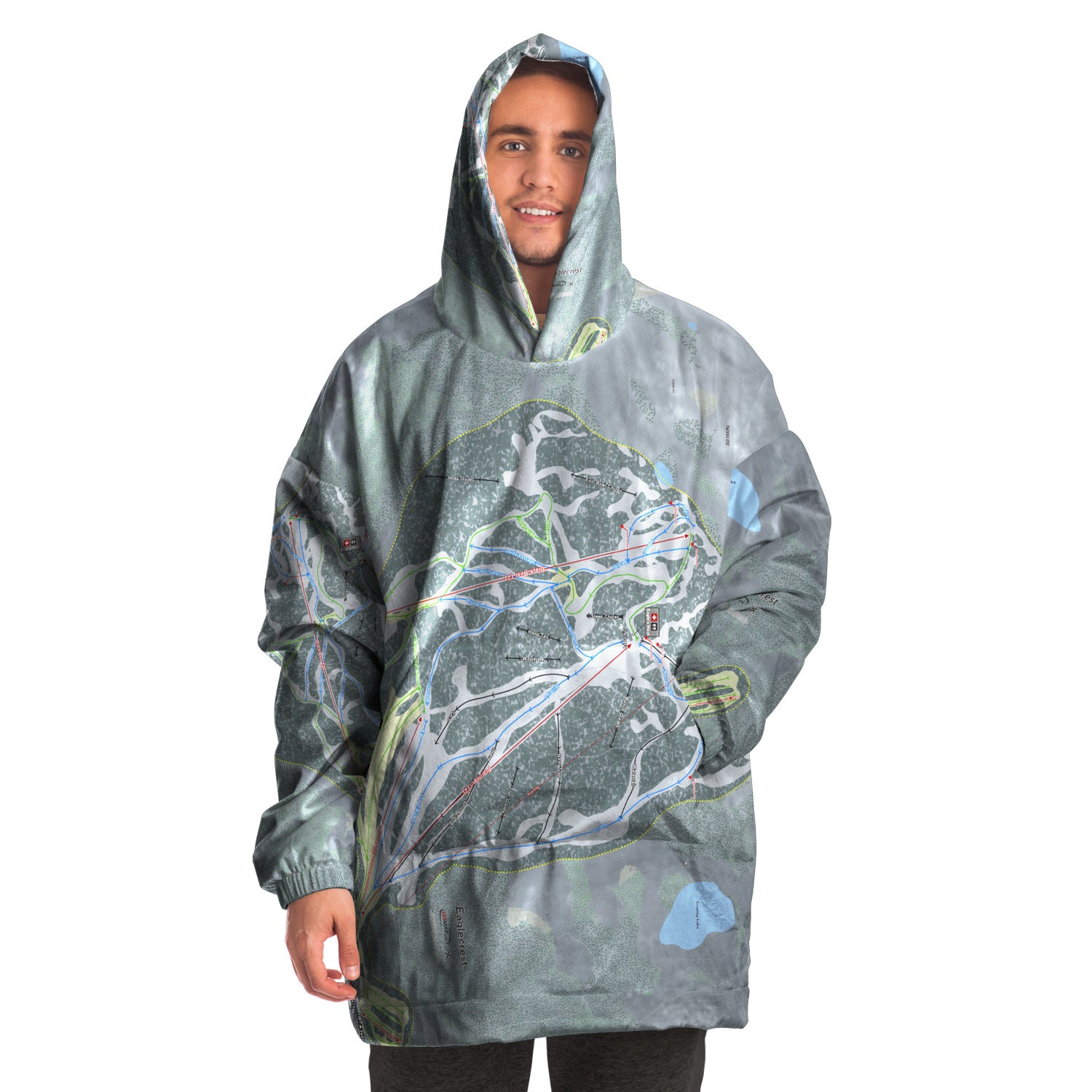 Eaglecrest, Alaska Ski Trail Map Snug Hoodie